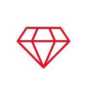 A diamond icon for Excellence.