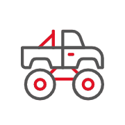 A monster truck icon for 4WD Fit Outs.