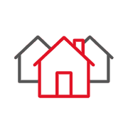 A house icon for Community Engagement.